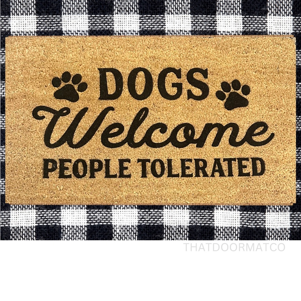 Dogs welcome doormat